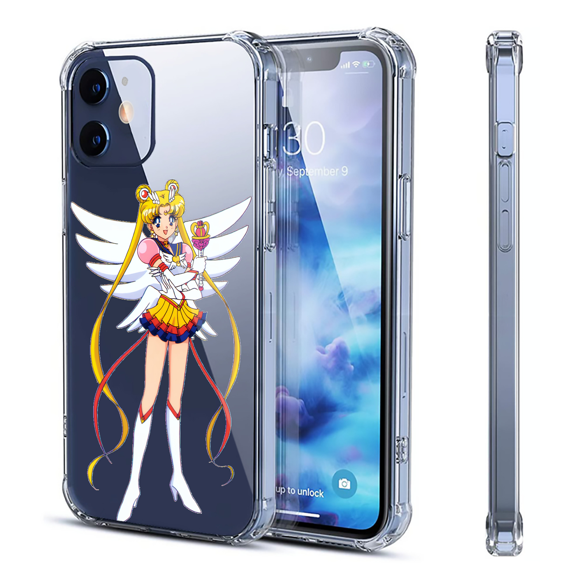 （画像用） 美少女戦士セーラームーン 月野 うさぎ つきの うさぎ Sailor Moon Tsukino Usagi 【iPhone 12シリーズ対応】透明スマホケース（クリアソフトケース）
